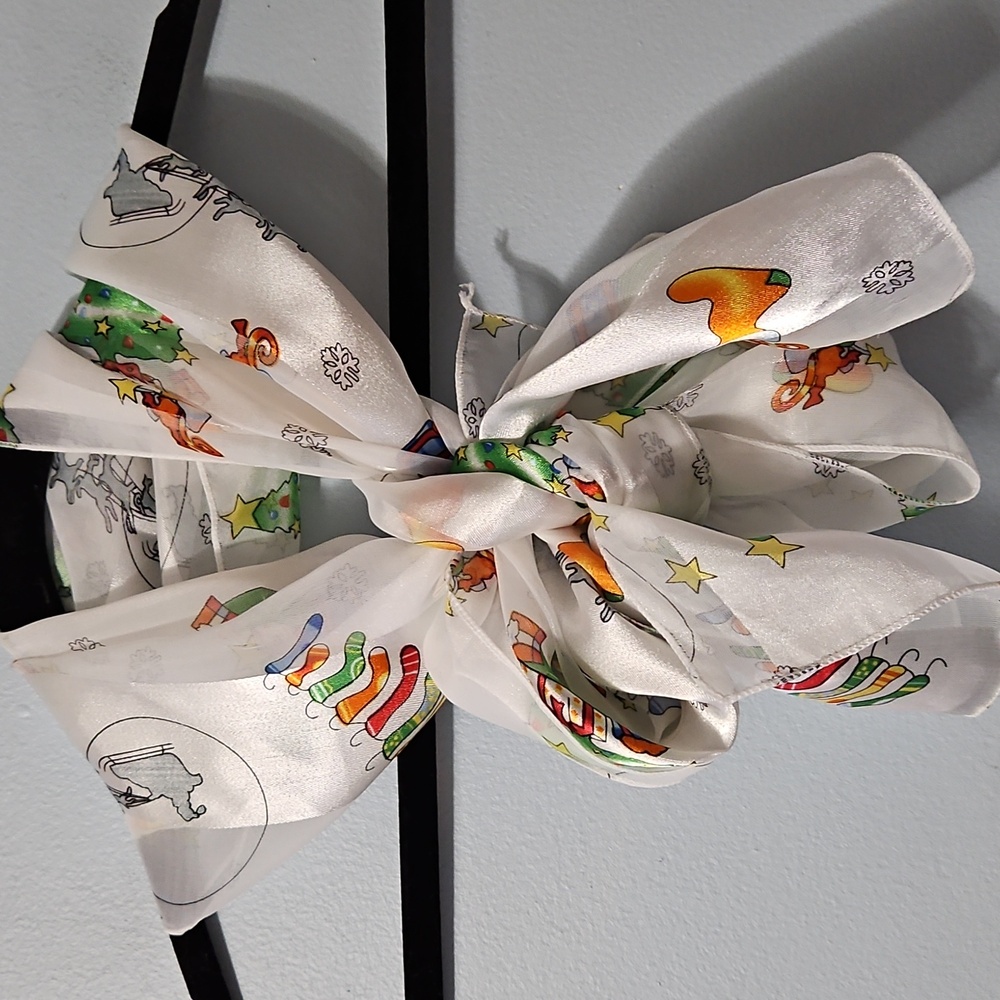 Festive Christmas Tree & Stockings Scarf 13x61